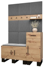 Set mobilier pentru hol Amanda 5 (Stejar artisan + gri închis). 1085896