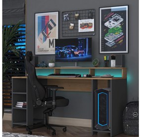 Masă PC Sikine 5 (nuc + antracit). 1095021