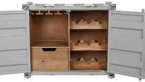 Consola de bar, din metal, gri, stil industrial, Cargo