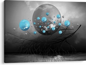 Tabloul - bile abstracte albastru deschis (70x50 cm)