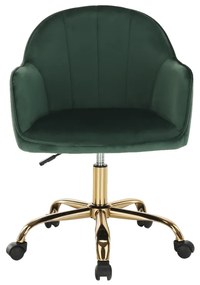 Fotoliu de birou, verde material Velvet /auriu, EROL