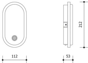 Aplica de exterior LED cu senzor OVAL LED/10W/230V IP65 alb