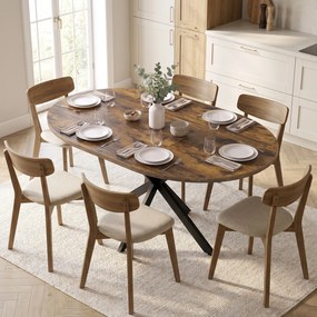 HOMCOM Masă de Sufragerie Extensibilă pentru 4-6 Persoane, 100-135cm, Maro Rustic | Aosom Romania