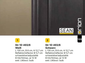 Plafoniera cu 6 Spoturi stil minimalist modern SEAN neagra