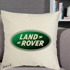 Perna Personalizata cu emblema Land Rover, 40x40 cm, Ecru, Husa Detasabila, Perna Inclusa, BEKZ®