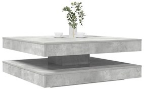 vidaXL Măsuță cafea rotativă 360 grade, gri beton 90x90x34,5 cm