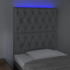 Tablie de pat cu LED, Gri deschis, 80x7x118 128 cm, textil 1, Gri deschis, 80 x 7 x 118 128 cm