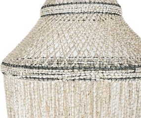 Lustră suspendată din scoici lucrate manual, alb, 130 x 54 cm, „Lombok”