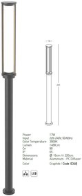 Stalp LED pentru iluminat exterior decorativ IP65 Sky H-220cm