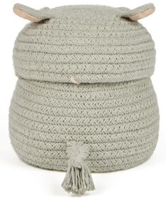 Coș de jucării pentru copii gri deschis din material textil ø 15x15 cm Mini Henry the Hippo – Lorena Canals