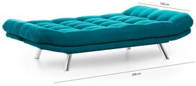 Canapea Extensibilă cu 3 Locuri Misa Sofabed, Verde Petrol