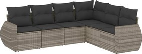vidaXL Set canapele de grădină cu perne, 6 piese gri deschis poliratan