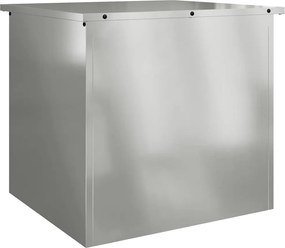vidaXL Cutie de depozitare exterioară Argintiu 55 x 50,5 x 50 cm Oțel