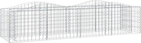 vidaXL Strat înălțat cu gabion arcuit, 200x50x50 cm, fier galvanizat