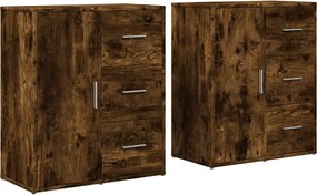 vidaXL Dulapuri, 2 buc., stejar fumuriu, 60x31x70 cm, lemn prelucrat