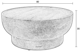 Măsuță de cafea în culoare naturală rotundă cu aspect de piatră ø 80 cm Noble – Zuiver