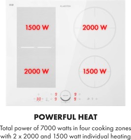 Klarstein Delicatessa 60 Hybrid, plita încorporabila, cu inductie, 4 zone, 7000 W