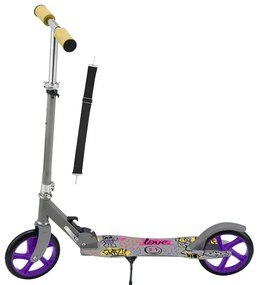 Juskys Trotinetă pentru copii Graffiti - gri/violet