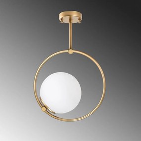 Plafonieră aurie cu abajur din sticlă 39x26 cm Dolunay – Opviq lights