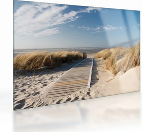 Tablou pe sticlă - Plaja cu nisip de pe insula Langeoog, Germania (70x50 cm)