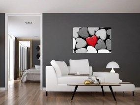 Tablou cu inimioare din lemn (90x60 cm)