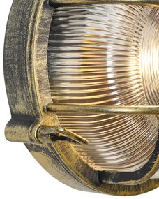 Lampă de perete și plafon pentru exterior, aur antic, rotundă, IP44 - Noutica