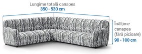 Huse bielastice OCEANO NOU gri-albăstrui colțar (l. 350 - 530 cm)