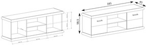 Masă TV/Dulap Kenny 11 (craft Alb + craft auriu). 1057836