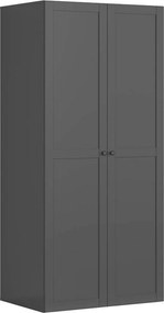 Dulap FLEX, gri grafit, PAL, cu 2 usi, 100x66x218 cm