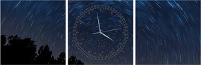 Tabloul cu cerul nocturn (cu ceas) (90x30 cm)