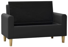 Canapea pentru copii cu 2 locuri, negru, piele ecologica Negru