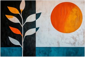 Tablou - Abstracție cu plantă și soare (90x60 cm)