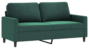 359201 vidaXL Canapea cu 2 locuri, verde închis, 140 cm, catifea