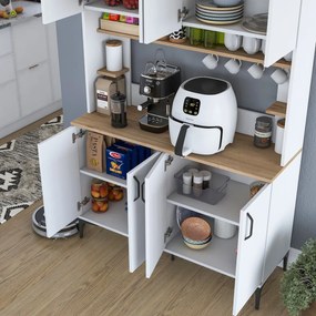 Dulap multifunctional, Hanah Home, JE176, 120x184.2x40 cm, Nuc/Alb