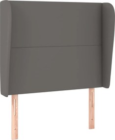 vidaXL Tăblie de pat cu aripioare gri 93x23x118/128 cm piele eco