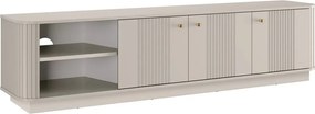 Comodă TV Vesper 3D 187 cm pe plintă - cashmir cu mânere aurii