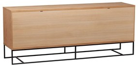 Comodă în culoare naturală joasă cu aspect de lemn de stejar 188x75 cm Ende – Woodman
