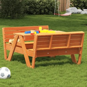 844657 vidaXL Masă de picnic pentru copii, maro, 88x122x58 cm, lemn masiv pin