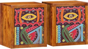 vidaXL Dulap de noapte 2 pcs Maro 35 x 30 x 40 cm Lemn Solid de Acacia