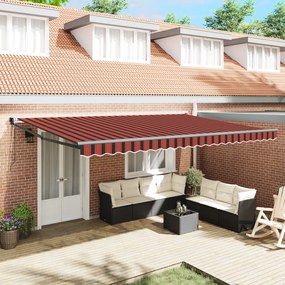 vidaXL Marchiză retractabilă automată portocalie și maronie 500x300 cm