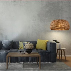 Lustră pe cablu KORFU 1xE27/20W/230V d. 38 cm bambus