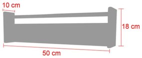 Cuier Dorian natural-albastru deschis 50x10x18cm