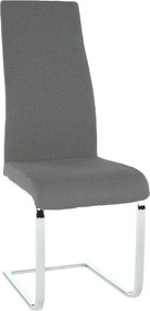 Scaun AMINA, gri inchis/crom, textil/metal, 44x46x110 cm