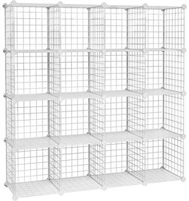 Set 16 cutii de depozitare, Songmics, Alb, 123x31x123 cm
