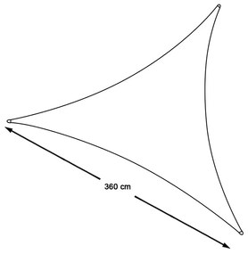 Prelata soare, 3,6 metri-triunghiular, poliester, gri
