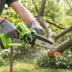 Ferăstrău cu lanț fără fir cu 2 baterii și încărcător