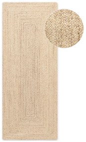 Covor tip traversă culoare naturală deschisă reversibil, țesut manual din iută 80x200 cm Sharmila Natural White – Hanse Home