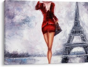 Tablou - Femeie și Turnul Eiffel (70x50 cm)