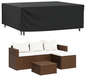 364808 vidaXL Husă mobilier de grădină negru 200x160x70 cm impermeabilă 420D