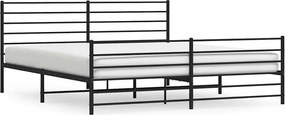 vidaXL Cadru pat metalic cu tăblii de cap/picioare, negru, 183x213 cm
